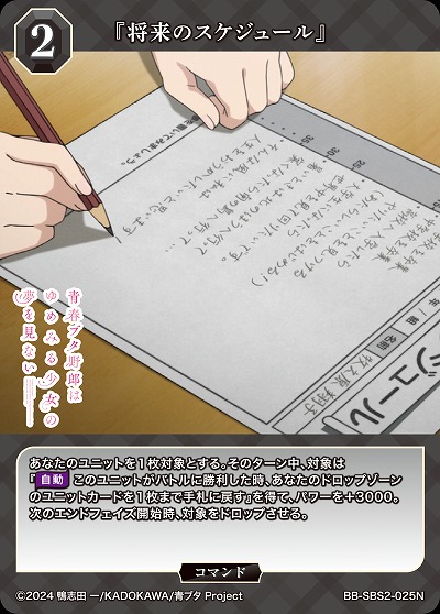 『将来のスケジュール』 【BB-SBS2-025N】